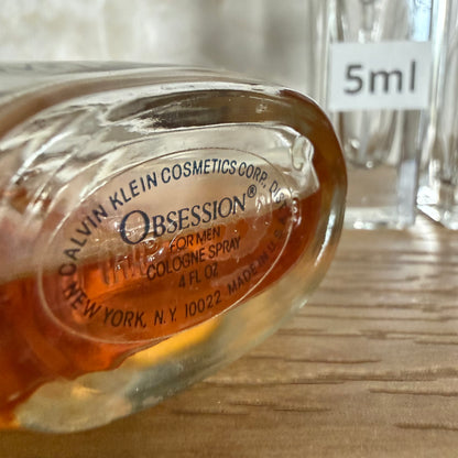 Obsession for Men by Calvin Klein Cologne Spray Decant / Original Formula, c. 1987